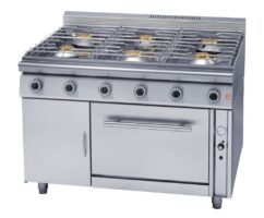 Κουζίνα αερίου 6 εστιών με φούρνο & ερμάριο 120x70x86cm Panaritis GCOV 670