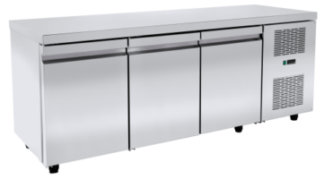 Ψυγείο πάγκος 208×70 συντήρησης με 3 μεγάλες πόρτες & ψυκτικό μηχάνημα Niki Inox PA 70 208M