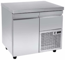 Ψυγείο πάγκος 89×70 συντήρησης με 1 πόρτα GN & ψυχόμενο χώρο πάνω από την μηχανή Niki Inox PA GN 089M