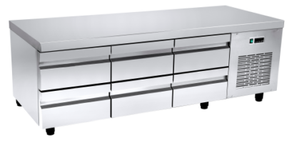 Ψυγείο πάγκος 179×70 χαμηλό κατάψυξη με 6 συρτάρια & ψυκτικό μηχάνημα Niki Inox PA XA 179MF