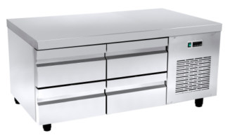 Ψυγείο πάγκος 134×60 χαμηλό συντήρηση με 4 συρτάρια GN & ψυκτικό μηχάνημα Niki Inox PA X6 134M