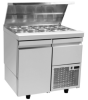 Ψυγείο σαλατών 89×70 χωρίς βιτρίνα για 10 GN 1/6 & επιφάνεια κοπής Corian Niki Inox SL GN 089M