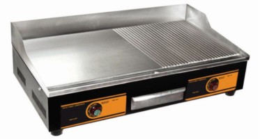 Πλατώ ηλεκτρικό διπλό 1/2 λείο 1/2 ραβδωτό 73×46×24cm Dynamic VEG 836