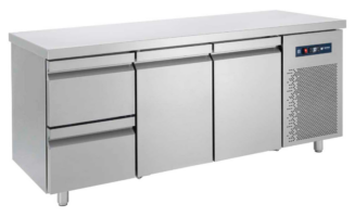 Ψυγείο πάγκος 185×70 συντήρηση με 2 συρτάρια & 2 πόρτες GN Bambas Frost PG 185 1S2P