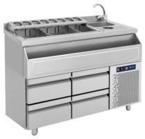 Bar Station 139cm ψυχόμενο με 4 συρτάρια GN Bambas Frost BRST-PS139