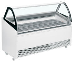Βιτρίνα παγωτού για 13 λεκανάκια με μοτέρ ψύξη βεβιασμένη ISA BERMUDA 13 VIEW