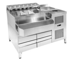 Bar Station 134cm ψυχόμενο Niki Inox BS RE 134M