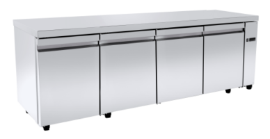 Ψυγείο πάγκος 226×80 με 4 μεγάλες πόρτες χωρίς ψυκτικό μηχάνημα Niki Inox PA 80 225A