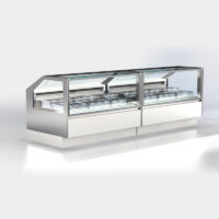 Βιτρίνα Παγωτού 230x120x125cm Inox για 24 Μπασίνες με Αεραγωγό NT-231-3 ARTSTEEL